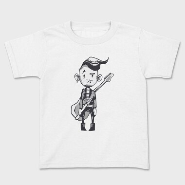 Character Holding Guitar Punk, Tricou Copii