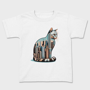 Chicago Skyline Cat, Tricou Copii