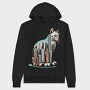 Chicago Skyline Cat, Hanorac Oversize Barbati (Unisex)