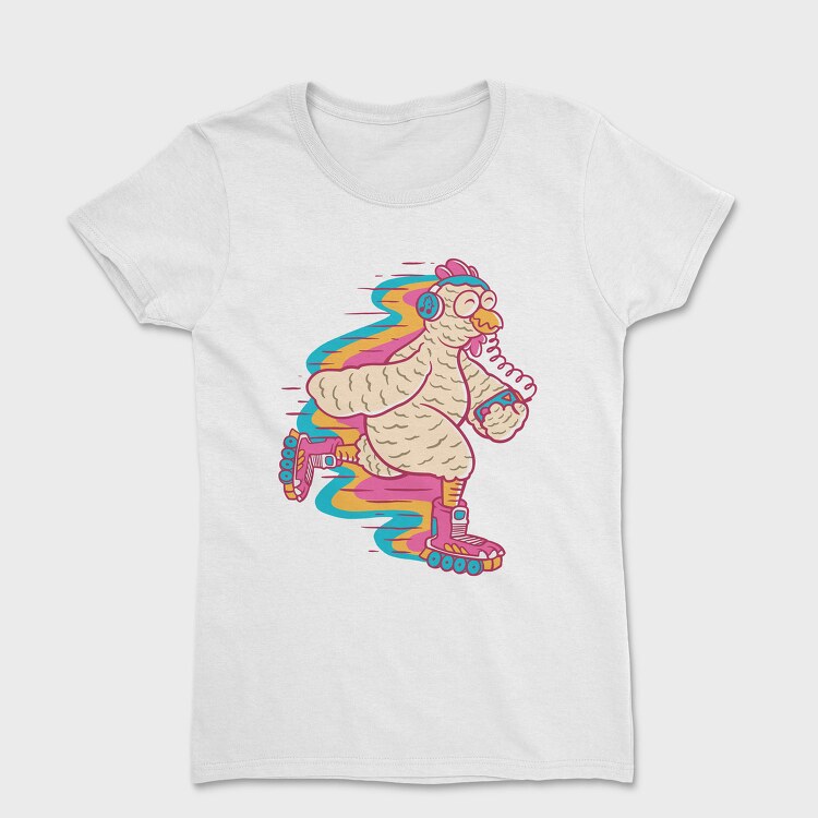 Chicken Roller Skating Rollers, Tricou Femei