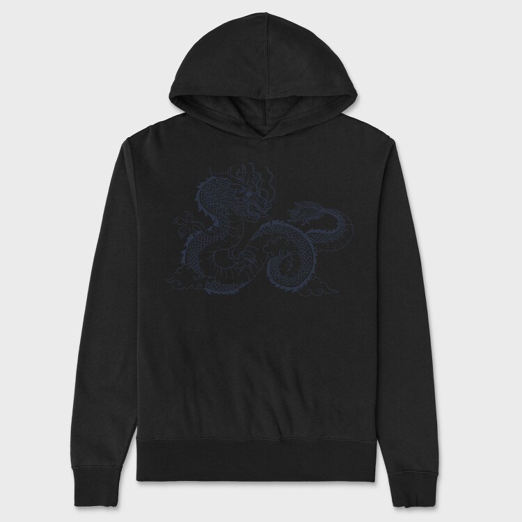 Chinese Dragon Illustration, Hanorac Oversize Barbati (Unisex)