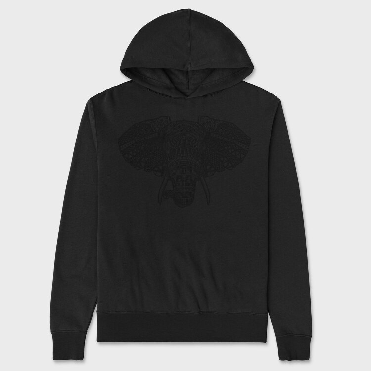 African Elephant Mandala, Hanorac Oversize Barbati (Unisex)