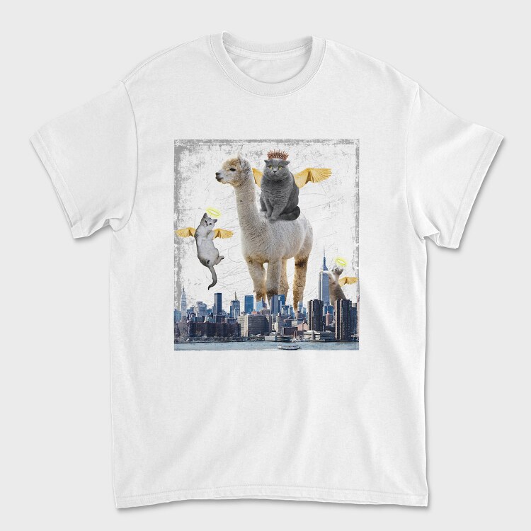Angel Cats Surreal Collage, Tricou Barbati (Unisex)