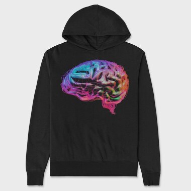Colorful Brain Abstract Art, Hanorac Oversize Barbati (Unisex)