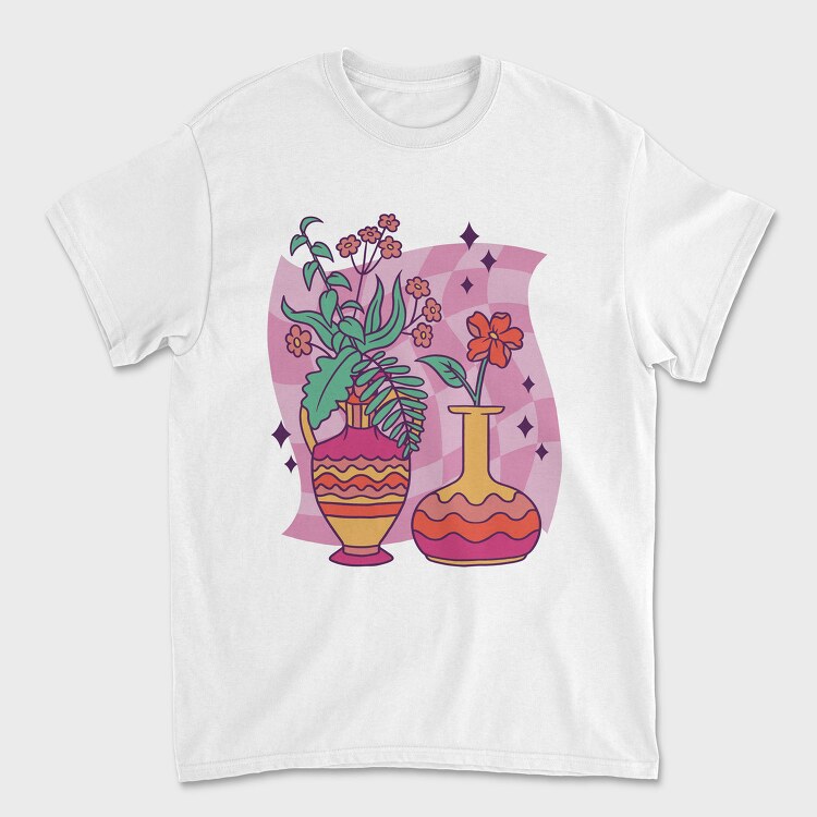 Colorful Flower Vases, Tricou Barbati (Unisex)