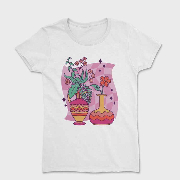 Colorful Flower Vases, Tricou Femei