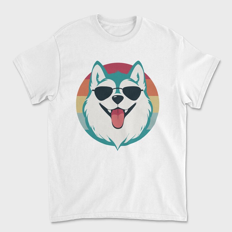 Cool Husky With Sunglasses Face, Tricou Barbati (Unisex)
