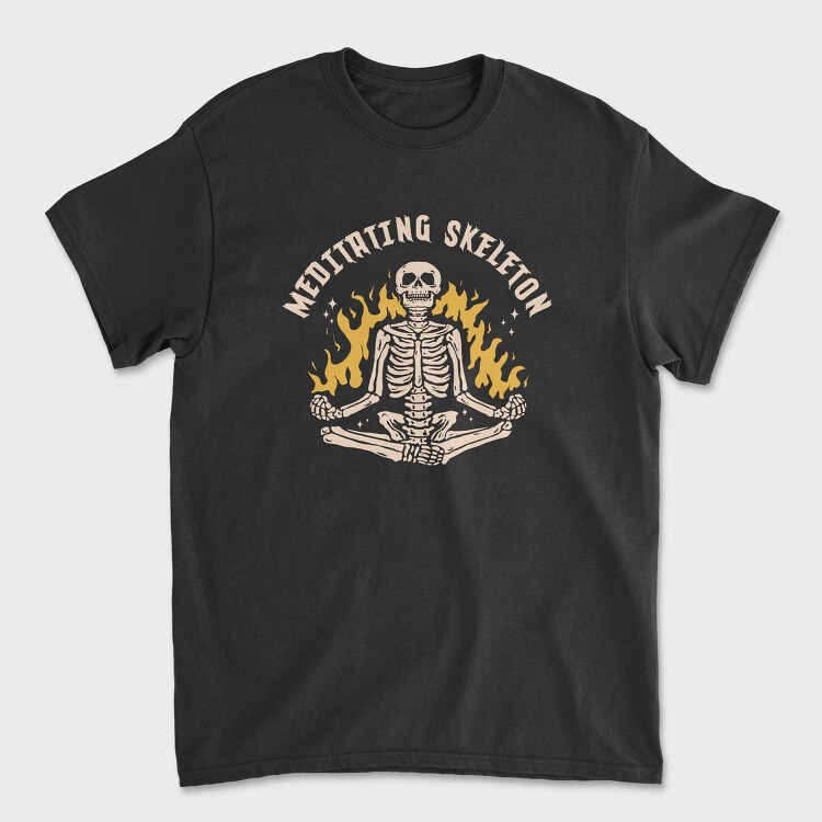 Cool Meditating Skeleton Skelleton, Tricou Barbati (Unisex)