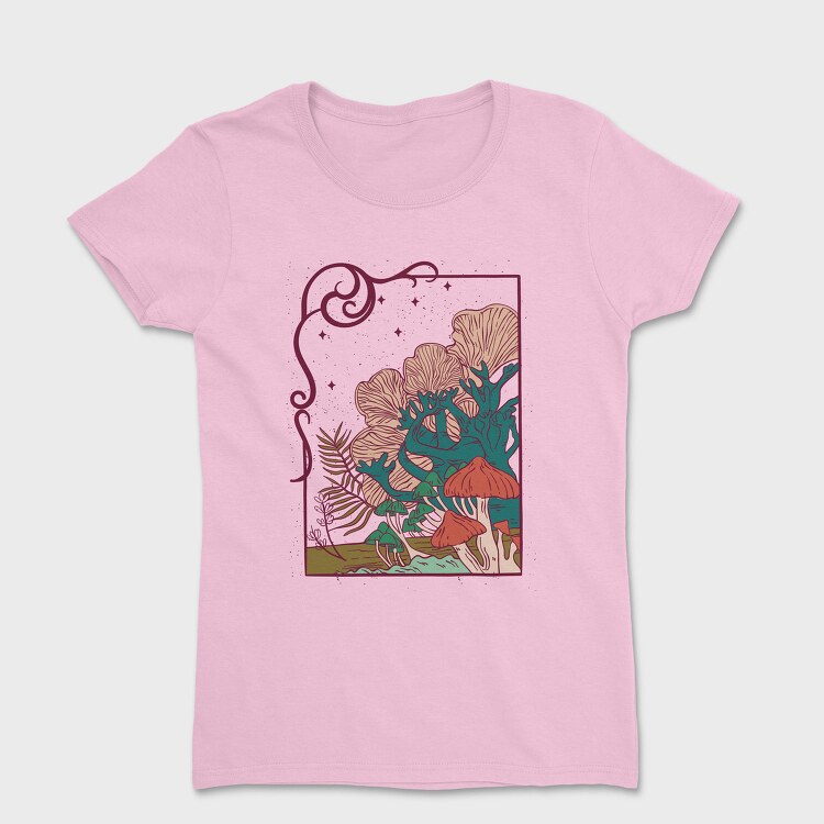 Cool Mushrooms Illustration, Tricou Femei