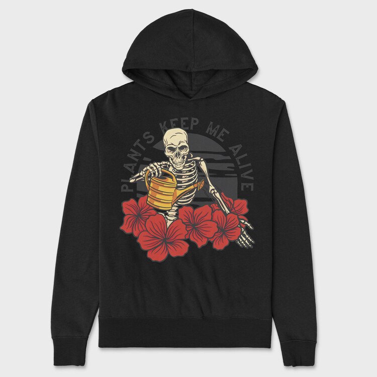 Cool Plants Skeleton Skull, Hanorac Oversize Barbati (Unisex)