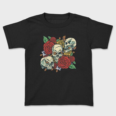 Cool Skulls And Roses, Tricou Copii