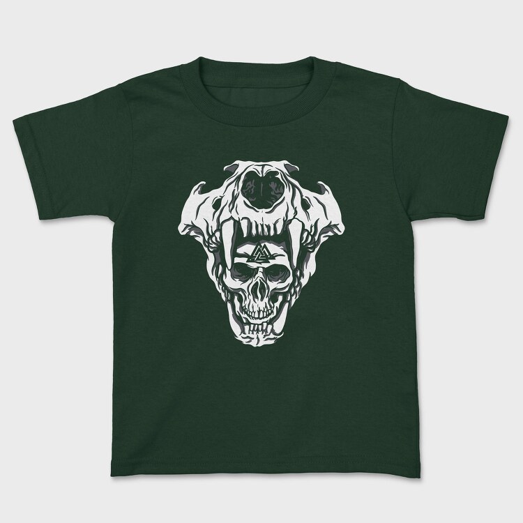 Cool Viking Skulls Bear Man, Tricou Copii