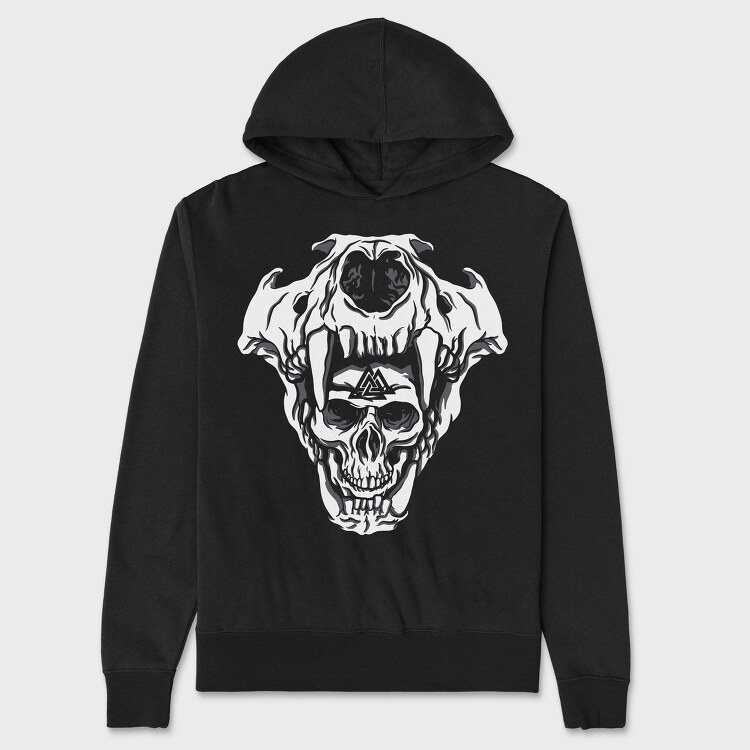 Cool Viking Skulls Bear Man, Hanorac Oversize Barbati (Unisex)