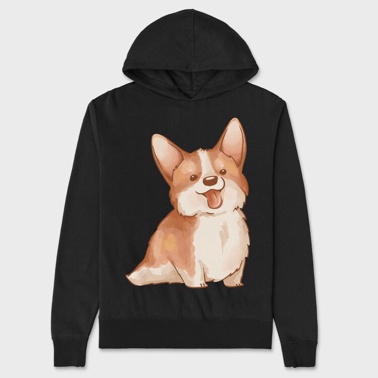 Corgi Smile, Hanorac Oversize Barbati (Unisex)