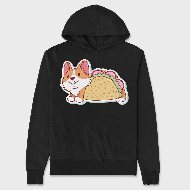 Corgi Taco Feast, Hanorac Oversize Barbati (Unisex)