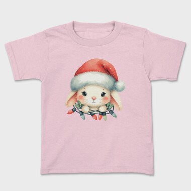 Christmas Bunny Watercolor, Tricou Copii