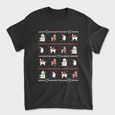 Christmas Characters Sweater Ugly Animals, Tricou Barbati (Unisex)