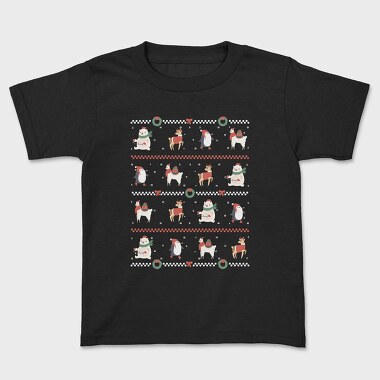 Christmas Characters Sweater Ugly Animals, Tricou Copii