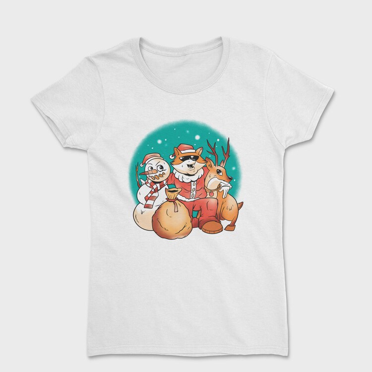 Christmas Fox Santa Xmas, Tricou Femei
