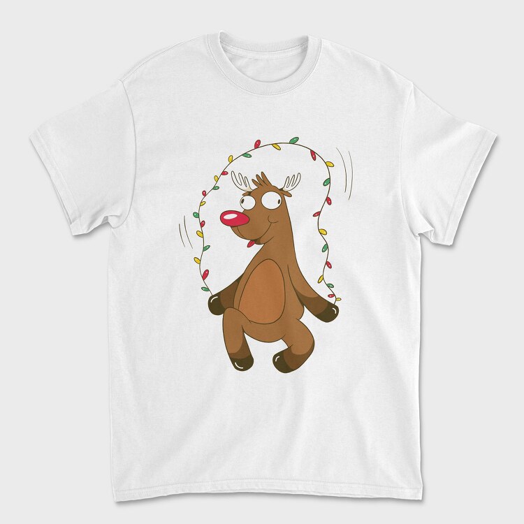 Christmas Reindeer Jumping Rope Lights, Tricou Barbati (Unisex)