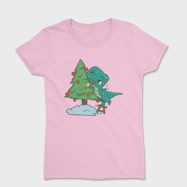 Christmas T Rex And Tree Chistmas, Tricou Femei