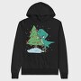 Christmas T Rex And Tree Chistmas, Hanorac Oversize Barbati (Unisex)