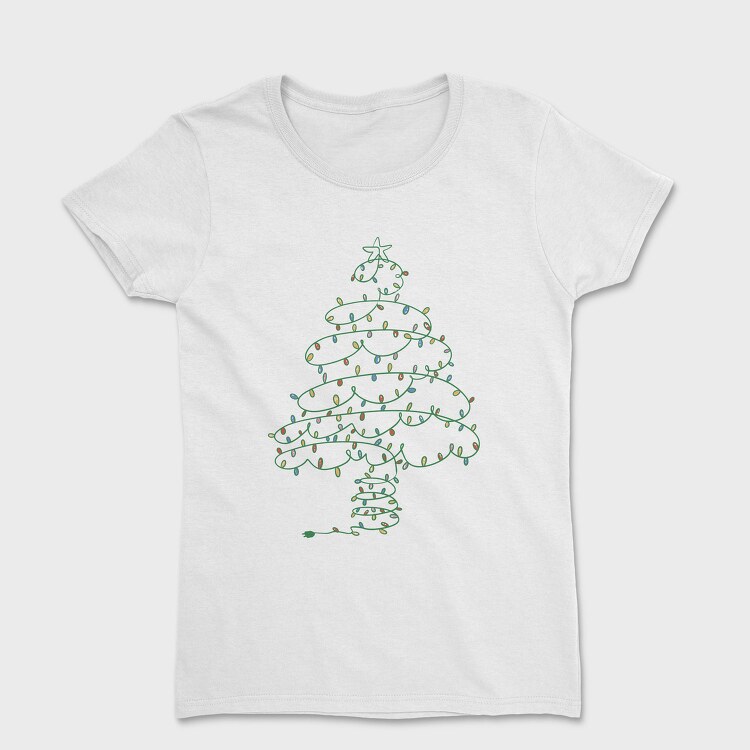 Christmas Tree Made Of Lights, Tricou Femei