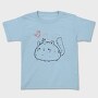 Chubby Cat And Butterfly Sketch, Tricou Copii
