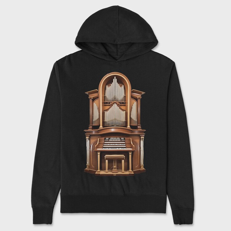 Church Organ Illustration, Hanorac Oversize Barbati (Unisex)