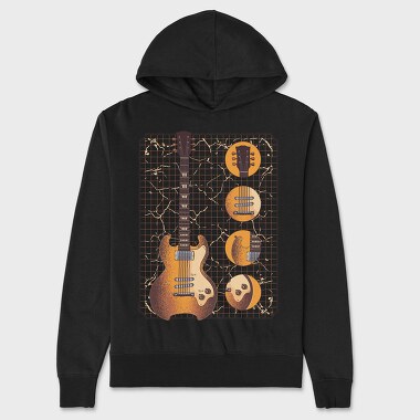 Classic Guitar Illustration, Hanorac Oversize Barbati (Unisex)