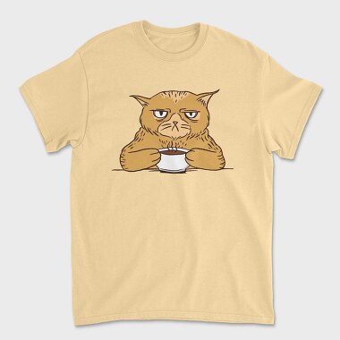 Angry Coffee Cat Grumpy, Tricou Barbati (Unisex)