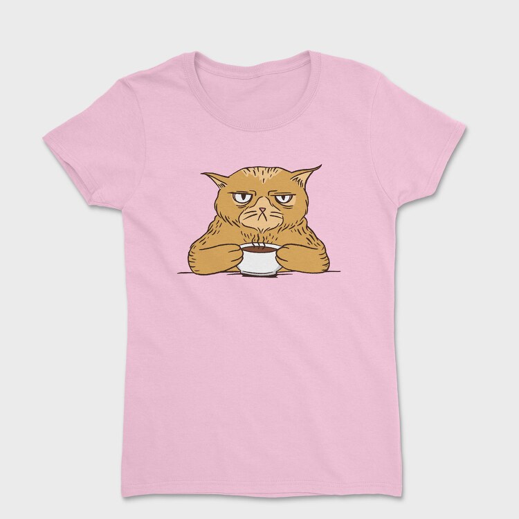 Angry Coffee Cat Grumpy, Tricou Femei