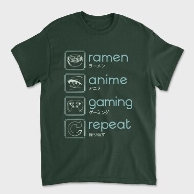 Anime And Gaming Routine Ramen Repeat, Tricou Barbati (Unisex)