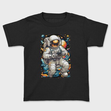 Astronaut Gamer In Cosmic Hues, Tricou Copii