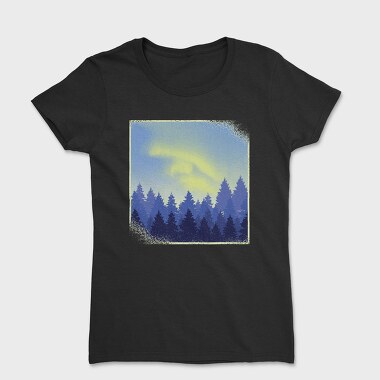 Aurora Borealis Landscape Winter Forests, Tricou Femei