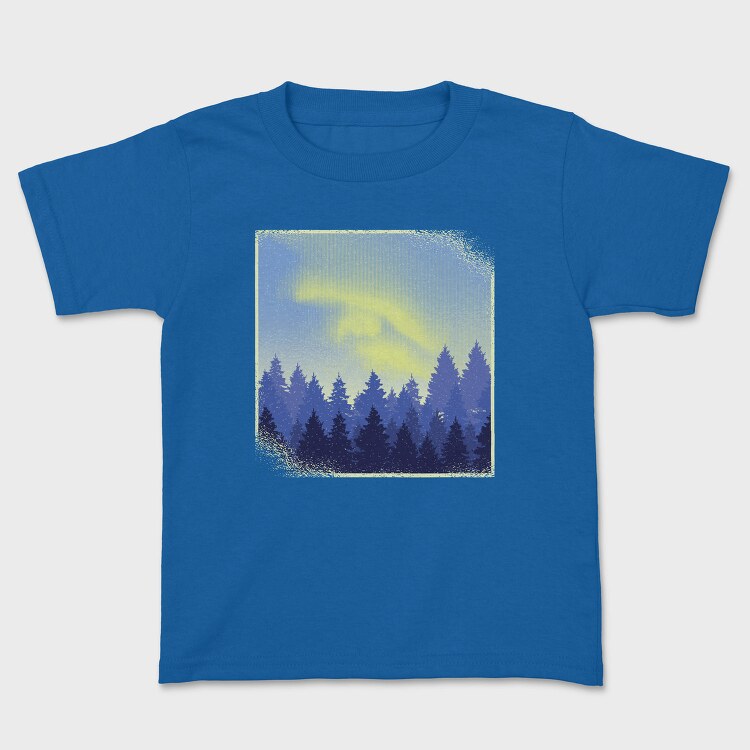 Aurora Borealis Landscape Winter Forests, Tricou Copii