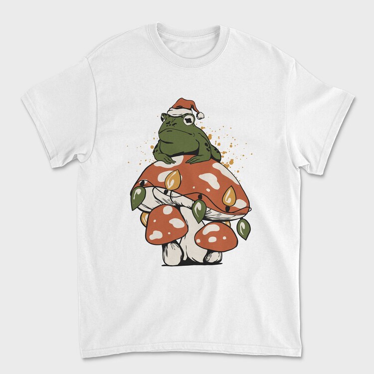 Cottagecore Christmas Frog, Tricou Barbati (Unisex)