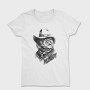 Cowboy Cat In Hat, Tricou Femei
