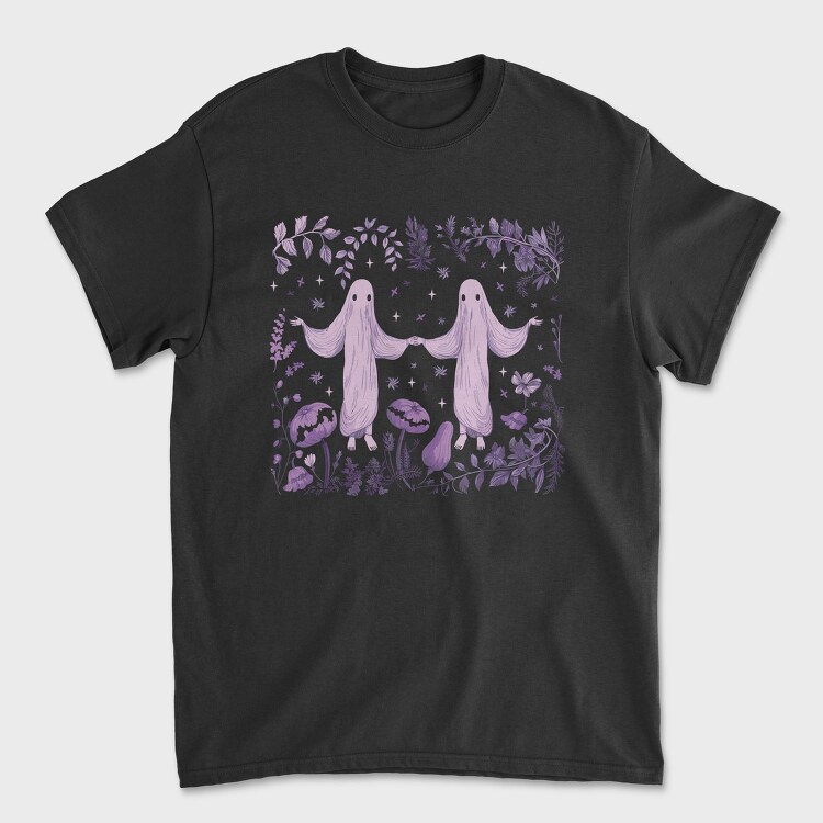 Creepy Ghosts In Nature Forest, Tricou Barbati (Unisex)