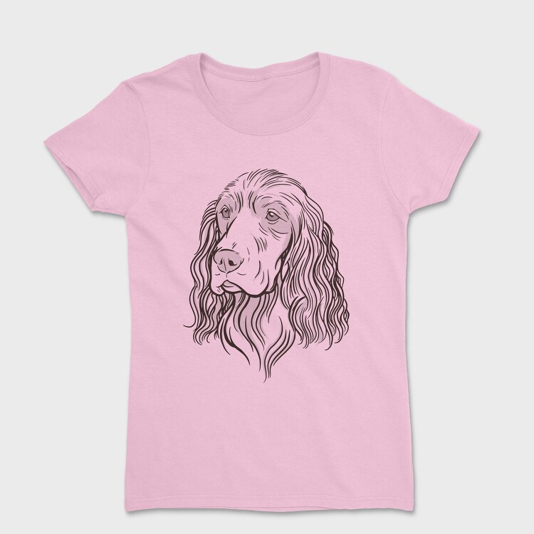 Cocker Illustration Spaniel Dog, Tricou Femei