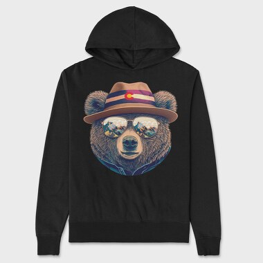 Colorado S Bear Face With Sunglasses, Hanorac Oversize Barbati (Unisex)