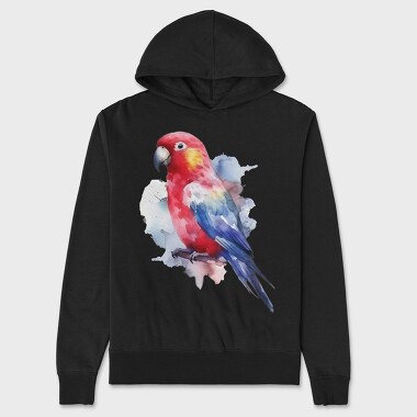 Colorful Parrot Magnificent Rosella Watercolor, Hanorac Oversize Barbati (Unisex)