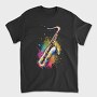 Colorful Saxophone With Splashes, Tricou Barbati (Unisex)