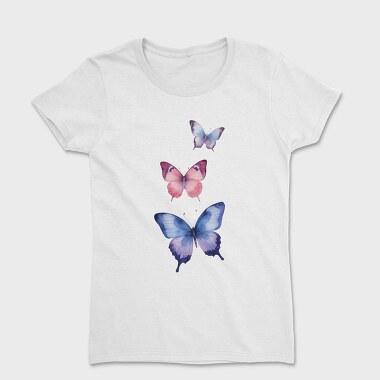 Colorful Watercolor Butterflies, Tricou Femei