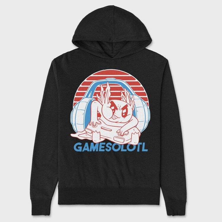 Axolotl With Joystick And Headphones Gamer, Hanorac Oversize Barbati (Unisex)