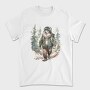 Bear Walking In The Woods Watercolor Forest, Tricou Barbati (Unisex)