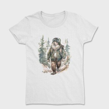 Bear Walking In The Woods Watercolor Forest, Tricou Femei