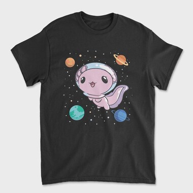 Cute Axolotl Space, Tricou Barbati (Unisex)
