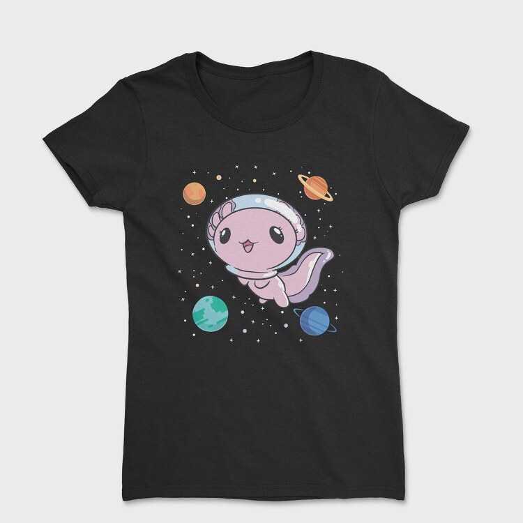 Cute Axolotl Space, Tricou Femei