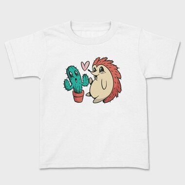 Cute Cactus And Hedgehog, Tricou Copii